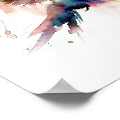 Wasserfarbenvogel in einem Kunstposter Poster (Ecke)