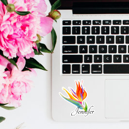 Wasserfarbenvogel mit Paradiesnamen Aufkleber