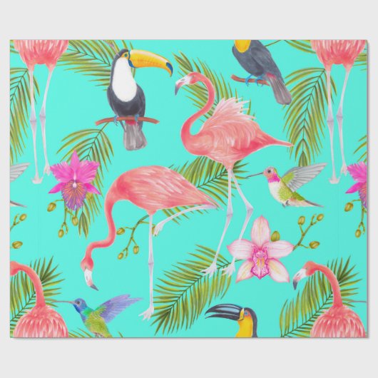 Wasserfarbenvögel - nahtloses Muster Geschenkpapier (Flach)