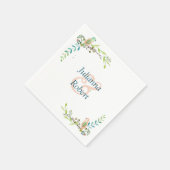 Wasserfarbenvögel Serviette (Ecke)