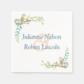 Wasserfarbenvögel Serviette (Vorderseite)