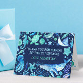 Wasserfarbenwache unter dem Party Dankeskarte