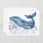 Wasserfarbenwal - Ich wale immer Liebe Sie Postkarte (Vorne/Hinten)