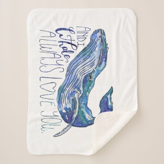 Wasserfarbenwal - Ich wale immer Liebe Sie Sherpadecke (Vorderseite)