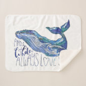 Wasserfarbenwal - Ich wale immer Liebe Sie Sherpadecke (Vorderseite (Horizontal))