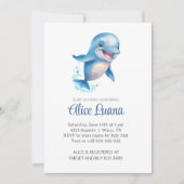 Wasserfarbenwal unter der Meeresbabydusche Einladung (Vorderseite)