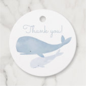 Wasserfarbenwal unter der Meeresbabydusche Geschenkanhänger (Vorderseite)