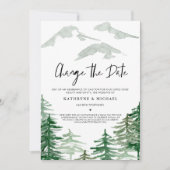 Wasserfarbenwald ändert das Datum der Verschiebung Einladung (Vorderseite)