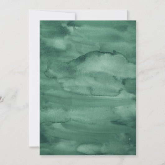 Wasserfarbenwald ändert das Datum der Verschiebung Einladung (Rückseite)