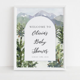 Wasserfarbenwald Arch Babydusche Poster