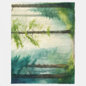 Wasserfarbenwald Bäume Wald Wald Wälder Fleecedecke (Vorderseite)