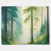 Wasserfarbenwald Bäume Wald Wald Wälder Fleecedecke (Vorderseite (Horizontal))