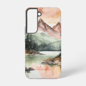 Wasserfarbenwald Berge Natur Samsung Galaxy Hülle (Rückseite)