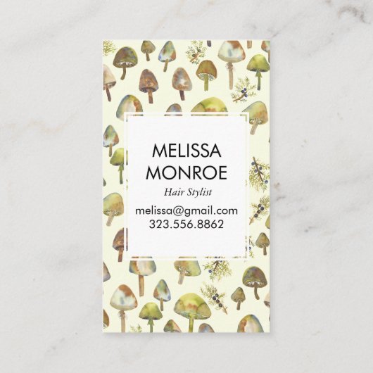 Wasserfarbenwald Botanischer Pilz Pilze Natur Visitenkarte (Rückseite)