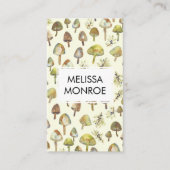 Wasserfarbenwald Botanischer Pilz Pilze Natur Visitenkarte (Vorderseite)