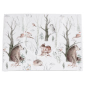 Wasserfarbenwald Freunde Kinderdusche Große Geschenktüte (Vorderseite)