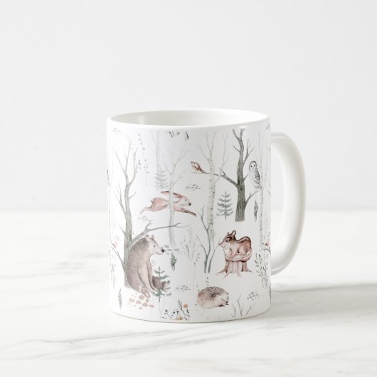 Wasserfarbenwald Freunde Kinderdusche Kaffeetasse (VorderseiteRechts)