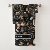 Wasserfarbenwald Grüne Pilze fallen Badhandtuch Set (Insitu)