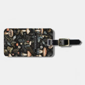 Wasserfarbenwald Grüne Pilze fallen Gepäckanhänger (Vorderseite horizontal)