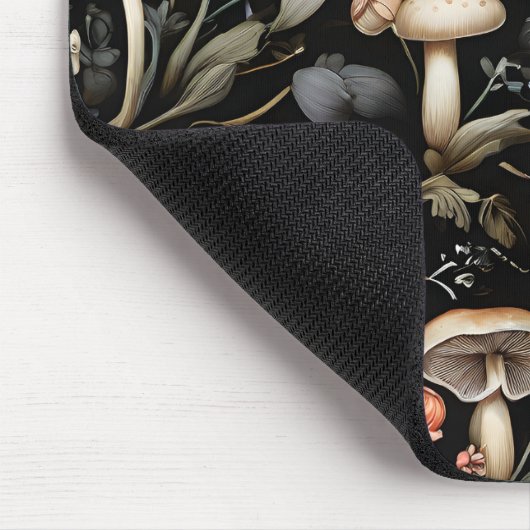 Wasserfarbenwald Grüne Pilze fallen Mousepad (Ecke)