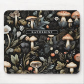 Wasserfarbenwald Grüne Pilze fallen Mousepad (Vorne)