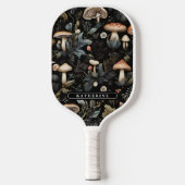 Wasserfarbenwald Grüne Pilze fallen Pickleball Schläger (Vorderseite)