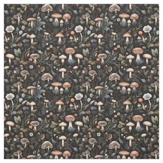 Wasserfarbenwald Grüne Pilze fallen Stoff (Muster)