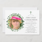 Wasserfarbenwald Grüne Taufe oder Christöne Einladung (Vorderseite)