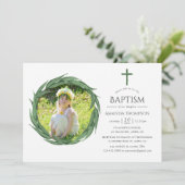 Wasserfarbenwald Grüne Taufe oder Christöne Einladung (Stehend Vorderseite)