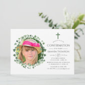 Wasserfarbenwald Grüne Taufe oder Christöne Einladung (Stehend Vorderseite)