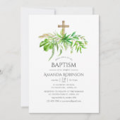 Wasserfarbenwald Grüne Taufe oder Christöne Einladung (Vorderseite)