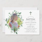 Wasserfarbenwald Grüne Taufe oder Christöne Einladung (Vorderseite)