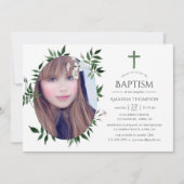 Wasserfarbenwald Grüne Taufe oder Christöne Einladung (Vorderseite)
