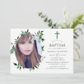 Wasserfarbenwald Grüne Taufe oder Christöne Einladung (Stehend Vorderseite)