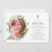 Wasserfarbenwald Grüne Taufe oder Christöne Einladung (Vorderseite)