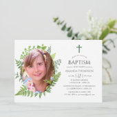 Wasserfarbenwald Grüne Taufe oder Christöne Einladung (Stehend Vorderseite)