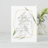 Wasserfarbenwald Herbarium Geometrische Hochzeit Einladung (Stehend Vorderseite)