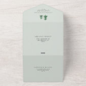 Wasserfarbenwald Hochzeit mit Bäumen und Landschaf All In One Einladung (Außenbereich)