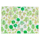 Wasserfarbenwald im Doodstyle Große Geschenktüte (Rückseite)