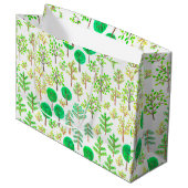 Wasserfarbenwald im Doodstyle Große Geschenktüte (Vorderseite Schrägansicht)