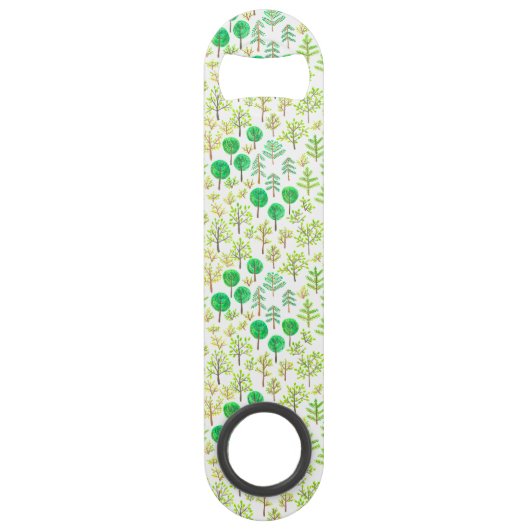 Wasserfarbenwald im Doodstyle Speedflaschenöffner (Vorderseite)