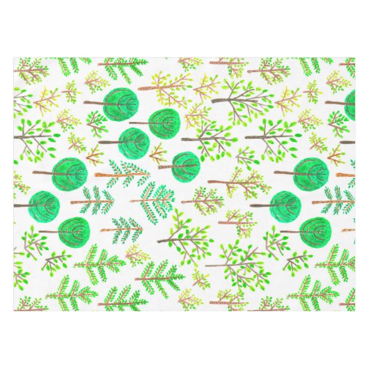Wasserfarbenwald im Doodstyle Tischdecke (Vorderseite (Horizontal))