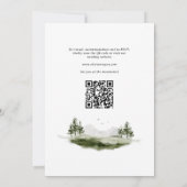 Wasserfarbenwald in einer Hochzeit Einladung (Rückseite)