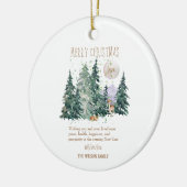 Wasserfarbenwald Keramik Ornament (Links)