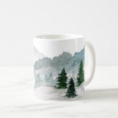 Wasserfarbenwald Landschaft Keramik Kaffeetasse (VorderseiteRechts)