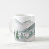 Wasserfarbenwald Landschaft Keramik Kaffeetasse (Vorderseite Links)