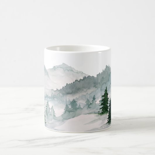 Wasserfarbenwald Landschaft Keramik Kaffeetasse (Mittel)