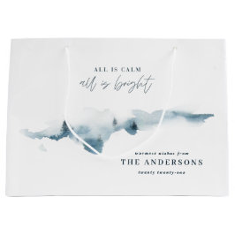 Wasserfarbenwald personalisierte Weihnachten auf e Große Geschenktüte