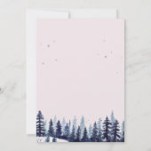 Wasserfarbenwald Pinienbäume Hochzeit Einladung (Rückseite)