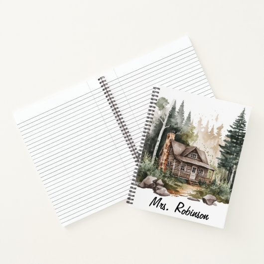 Wasserfarbenwald-Pinienwald-Notebook Notizblock (Innenseite)